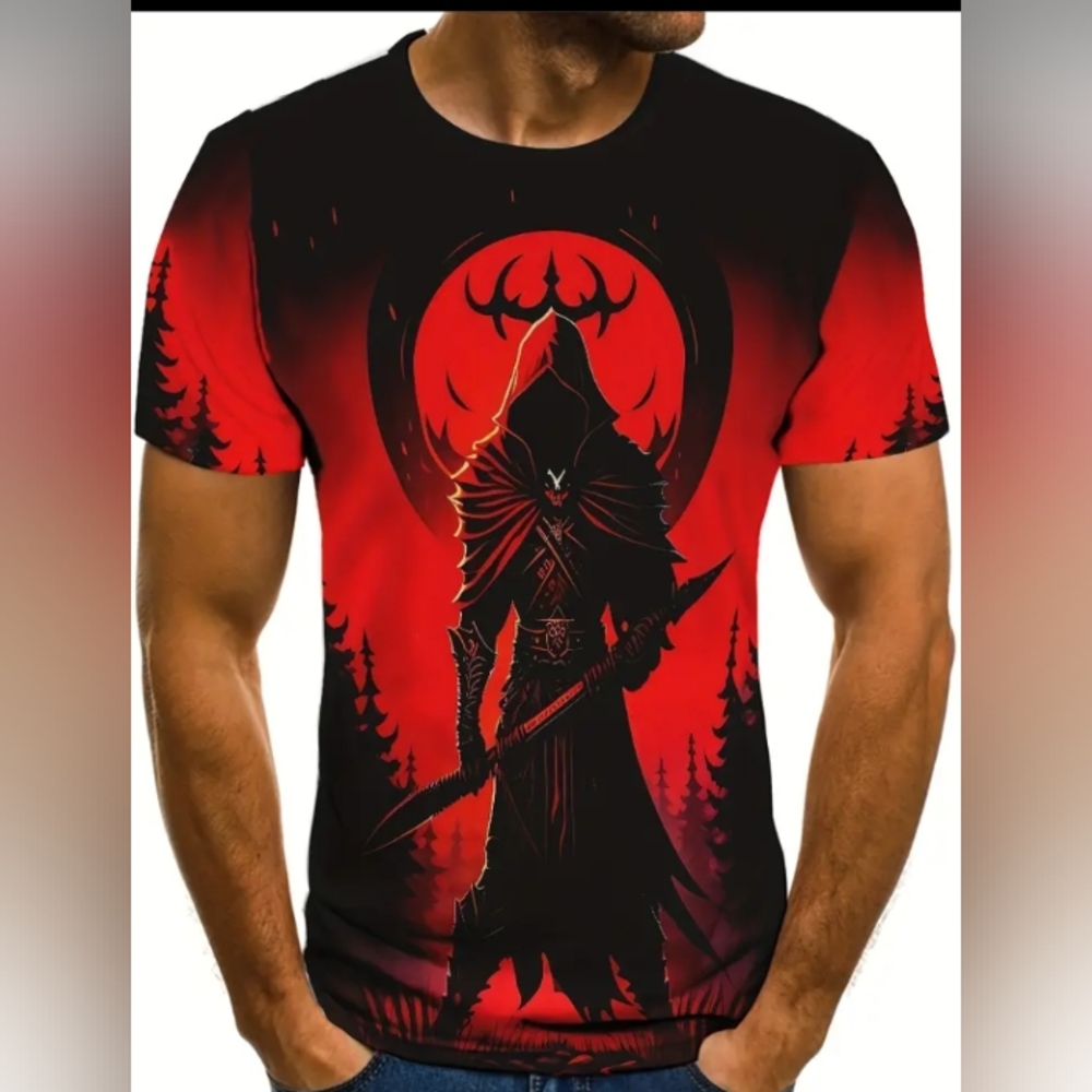 Mens TSHIRT with Sumurai 6XL